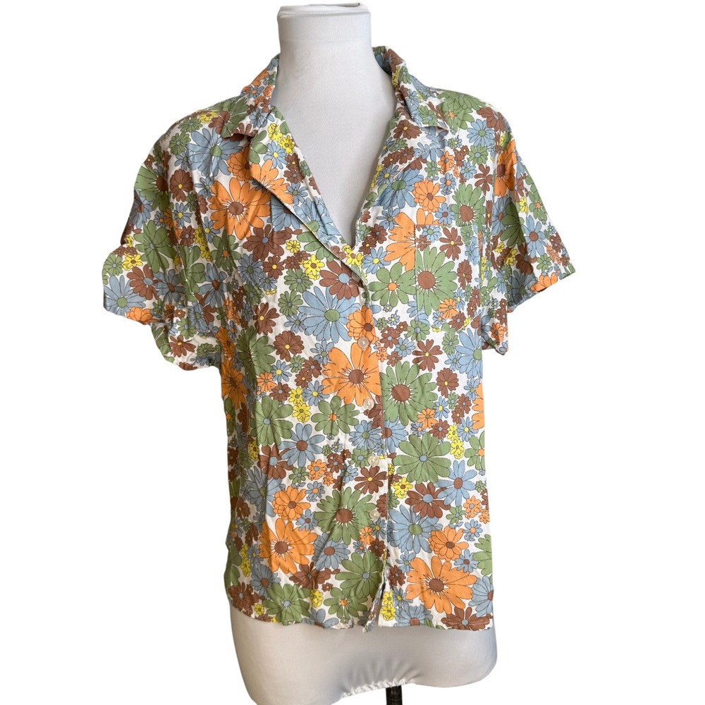 RSQ Floral Oversized Camp Shirt Size Medium